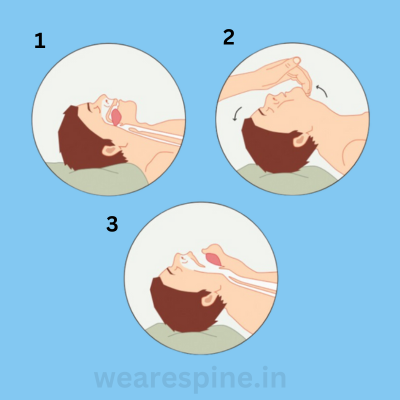 Headlift exercise being performed to strengthen neck muscles and reduce pain.