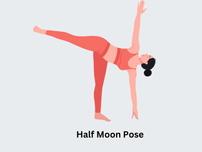 Half moon pose to strengthen core and relieve sciatica pain.