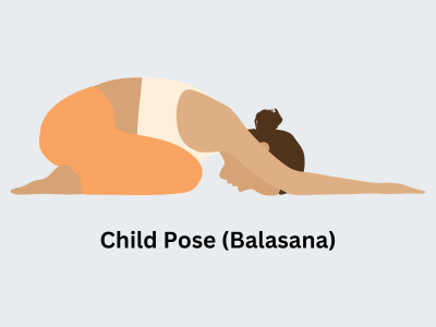 Child pose for sciatica relief and lower back stretch.