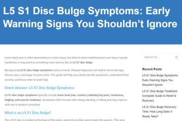 L5 S1 Disc Bulge Symptoms: Early Warning Signs You Shouldn’t Ignore