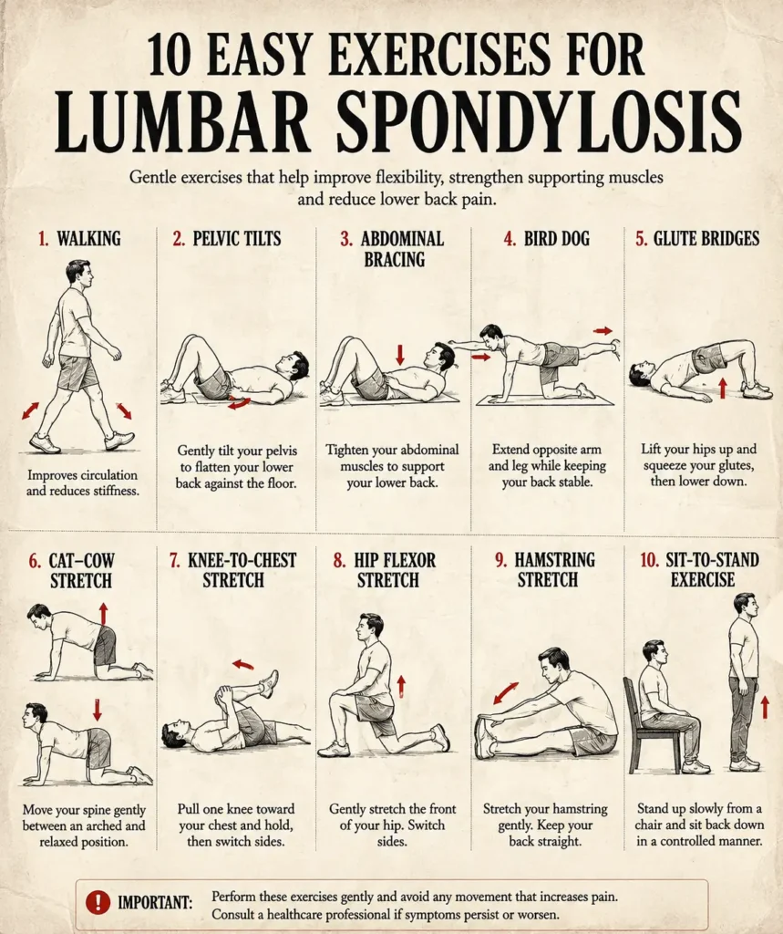 Lumbar spondylosis exercises